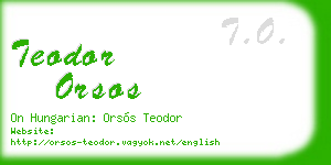 teodor orsos business card