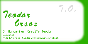 teodor orsos business card